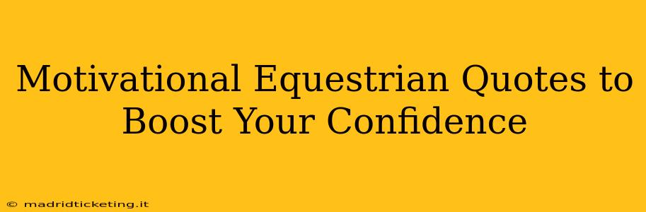 Motivational Equestrian Quotes to Boost Your Confidence