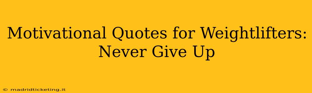Motivational Quotes for Weightlifters: Never Give Up