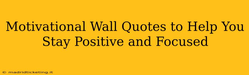 Motivational Wall Quotes to Help You Stay Positive and Focused