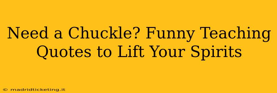 Need a Chuckle? Funny Teaching Quotes to Lift Your Spirits
