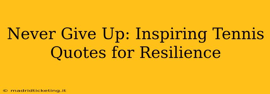 Never Give Up: Inspiring Tennis Quotes for Resilience
