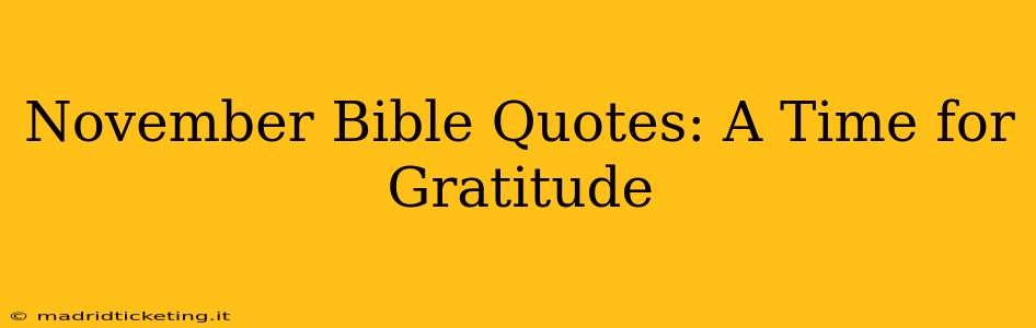 November Bible Quotes: A Time for Gratitude
