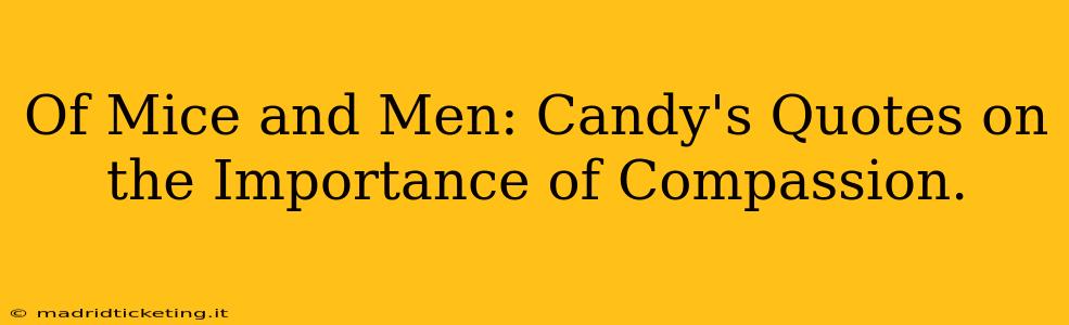 Of Mice and Men: Candy's Quotes on the Importance of Compassion.