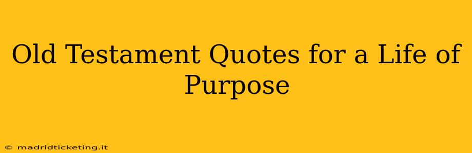 Old Testament Quotes for a Life of Purpose