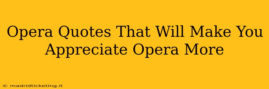 Opera Quotes That Will Make You Appreciate Opera More