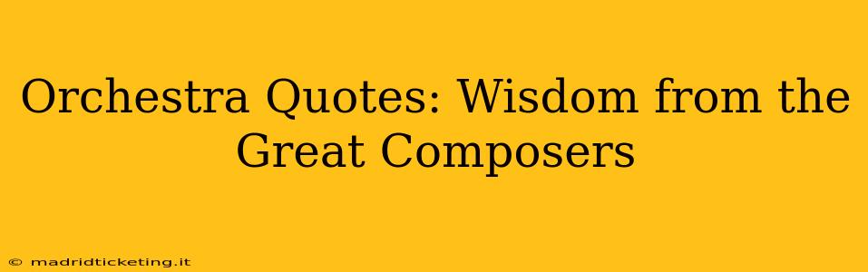 Orchestra Quotes: Wisdom from the Great Composers
