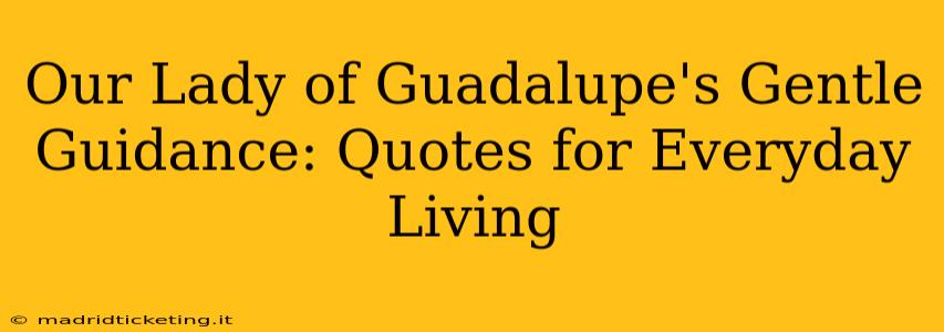 Our Lady of Guadalupe's Gentle Guidance: Quotes for Everyday Living