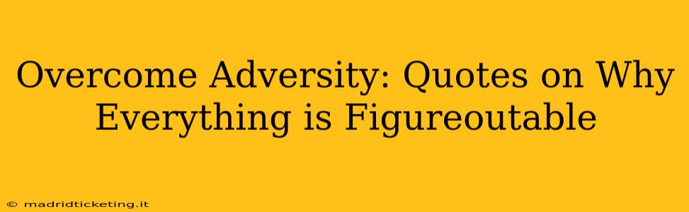 Overcome Adversity: Quotes on Why Everything is Figureoutable