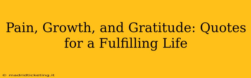 Pain, Growth, and Gratitude: Quotes for a Fulfilling Life
