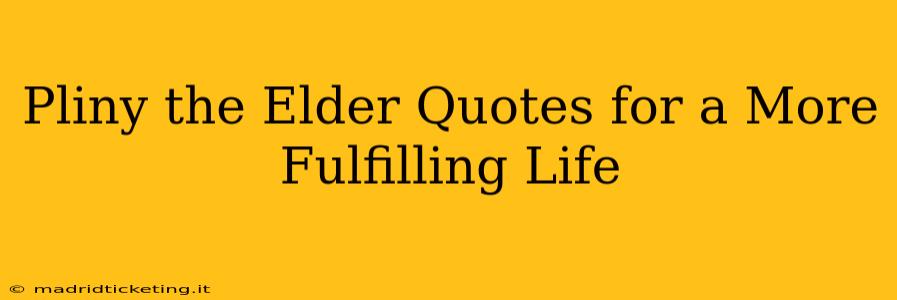 Pliny the Elder Quotes for a More Fulfilling Life