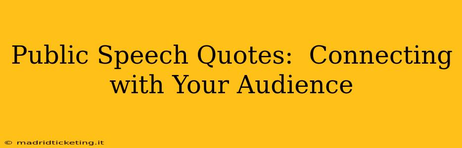 Public Speech Quotes:  Connecting with Your Audience