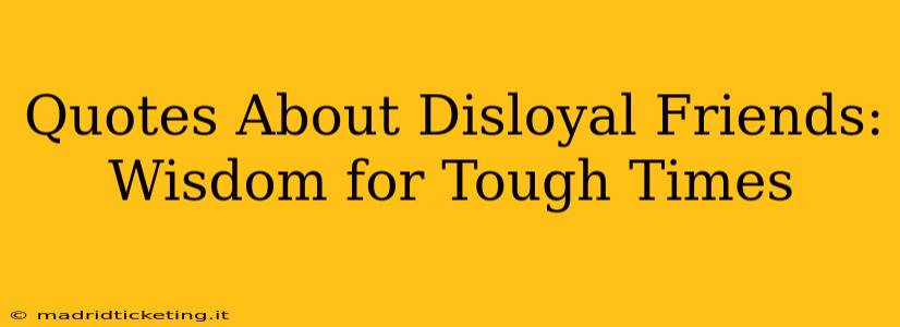 Quotes About Disloyal Friends: Wisdom for Tough Times