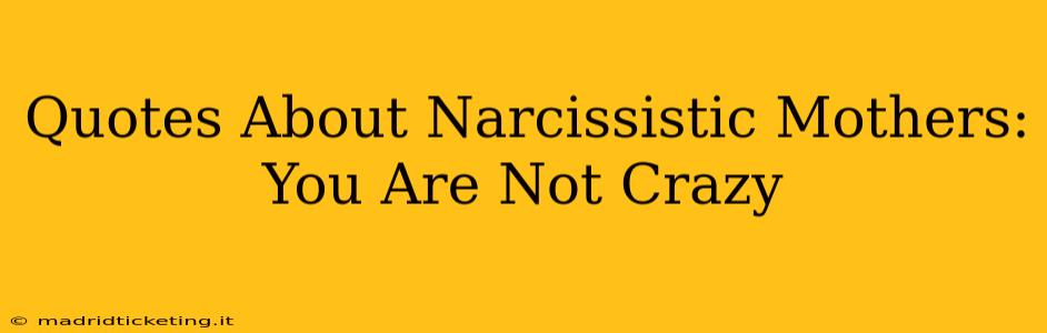 Quotes About Narcissistic Mothers: You Are Not Crazy