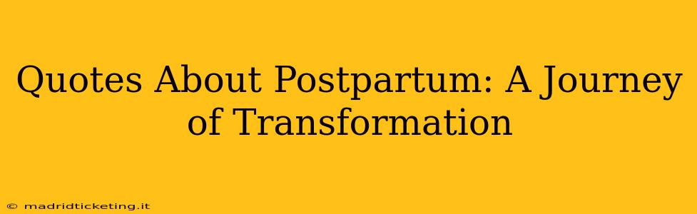 Quotes About Postpartum: A Journey of Transformation