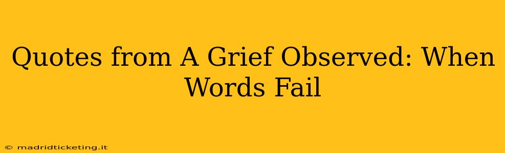 Quotes from A Grief Observed: When Words Fail