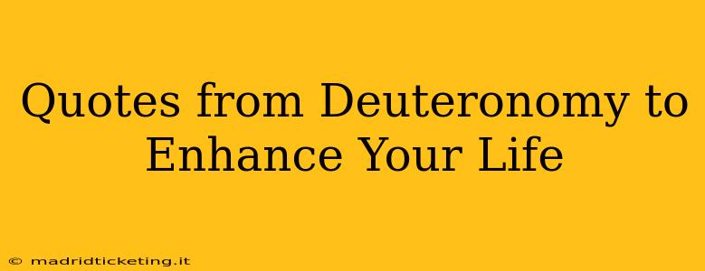 Quotes from Deuteronomy to Enhance Your Life