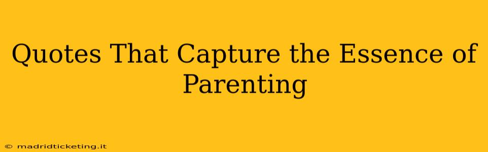 Quotes That Capture the Essence of Parenting