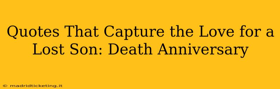 Quotes That Capture the Love for a Lost Son: Death Anniversary