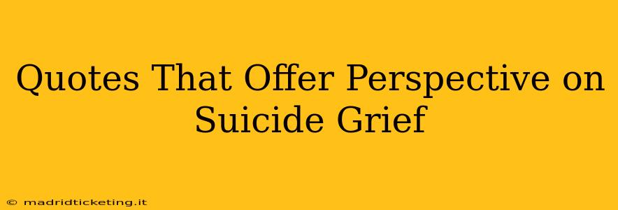 Quotes That Offer Perspective on Suicide Grief