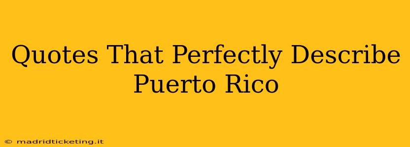 Quotes That Perfectly Describe Puerto Rico