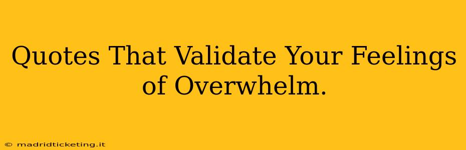 Quotes That Validate Your Feelings of Overwhelm.