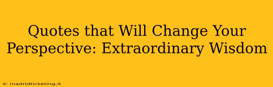Quotes that Will Change Your Perspective: Extraordinary Wisdom
