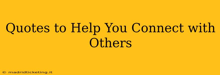 Quotes to Help You Connect with Others