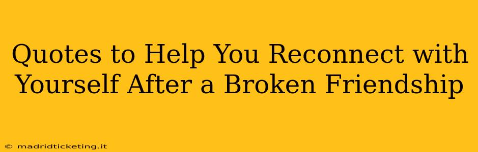 Quotes to Help You Reconnect with Yourself After a Broken Friendship