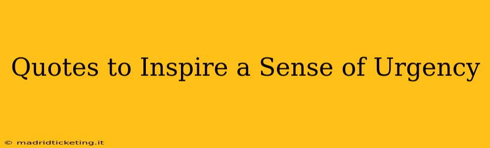 Quotes to Inspire a Sense of Urgency