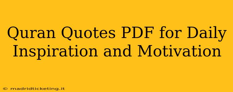 Quran Quotes PDF for Daily Inspiration and Motivation