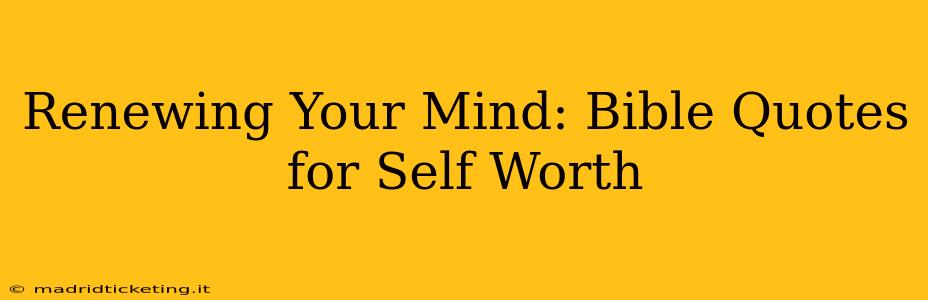 Renewing Your Mind: Bible Quotes for Self Worth