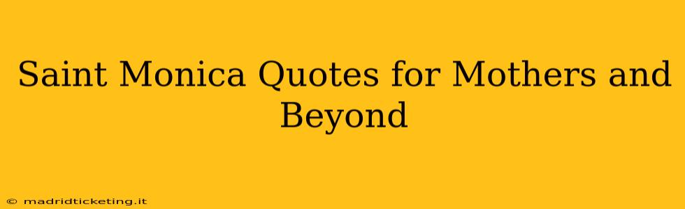 Saint Monica Quotes for Mothers and Beyond
