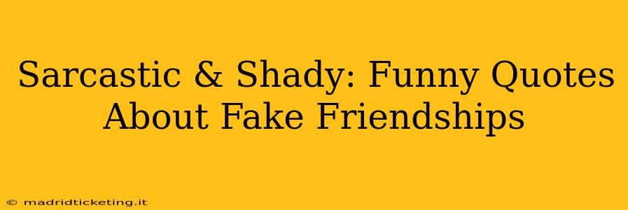Sarcastic & Shady: Funny Quotes About Fake Friendships