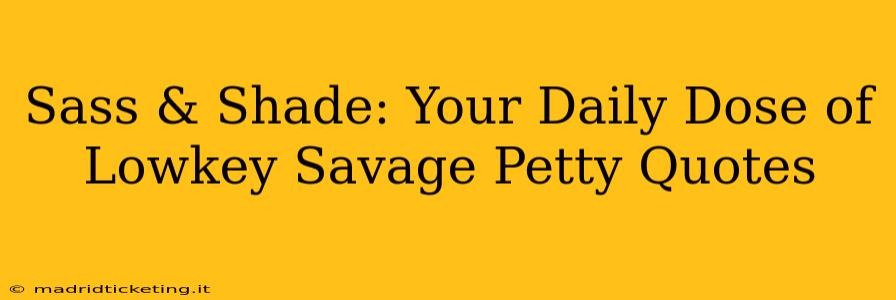 Sass & Shade: Your Daily Dose of Lowkey Savage Petty Quotes