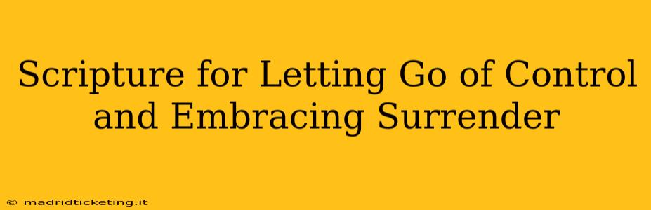 Scripture for Letting Go of Control and Embracing Surrender