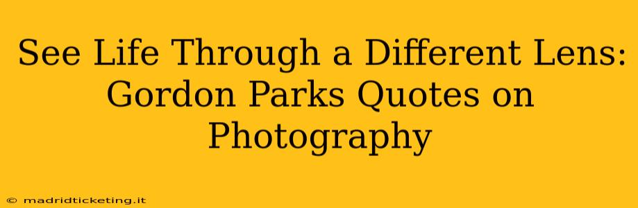 See Life Through a Different Lens: Gordon Parks Quotes on Photography
