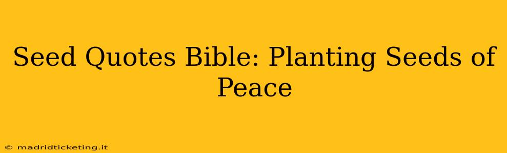Seed Quotes Bible: Planting Seeds of Peace