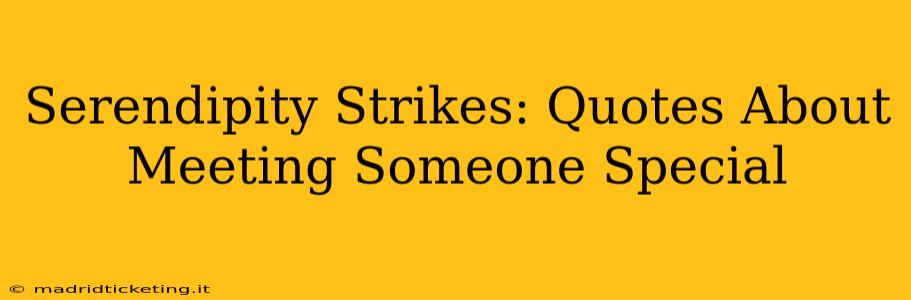 Serendipity Strikes: Quotes About Meeting Someone Special