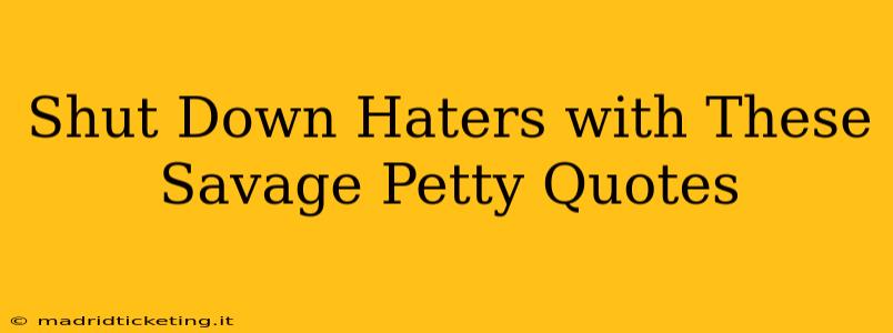 Shut Down Haters with These Savage Petty Quotes