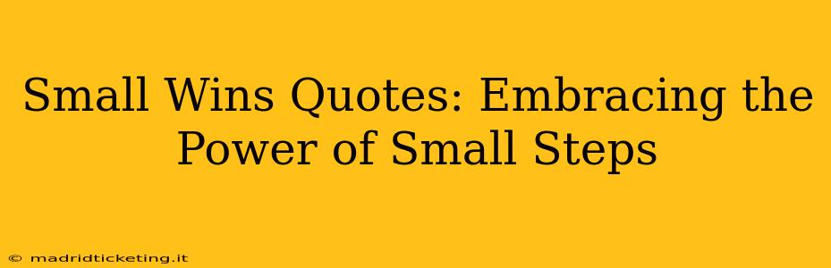 Small Wins Quotes: Embracing the Power of Small Steps