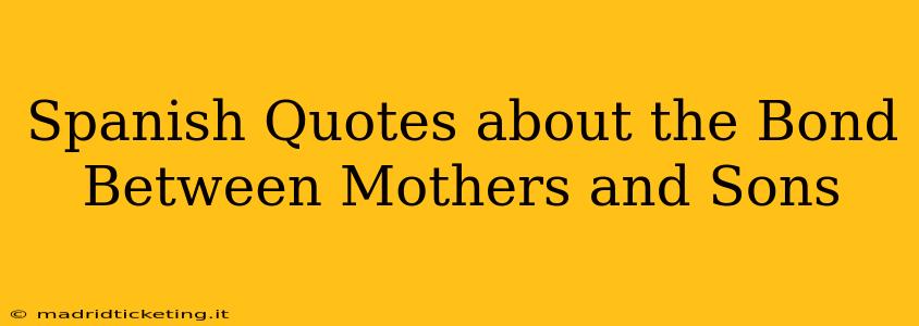 Spanish Quotes about the Bond Between Mothers and Sons