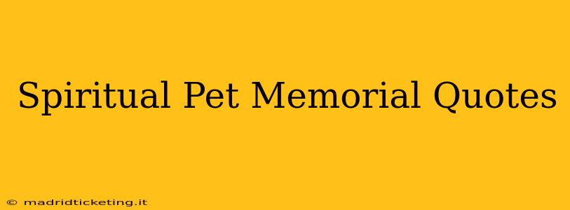 Spiritual Pet Memorial Quotes