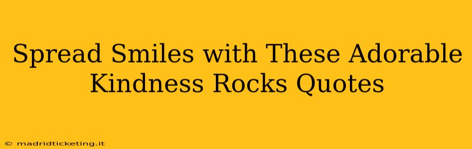 Spread Smiles with These Adorable Kindness Rocks Quotes
