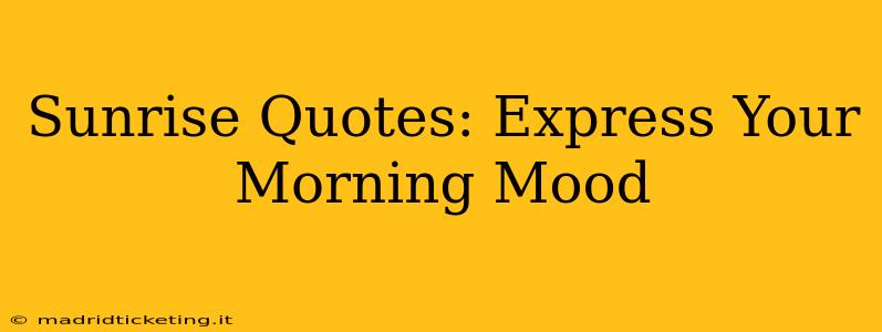 Sunrise Quotes: Express Your Morning Mood