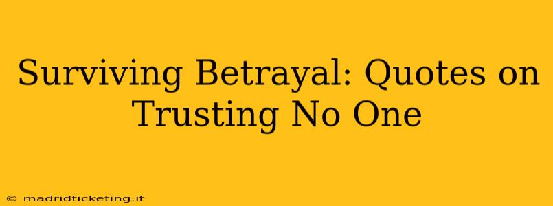 Surviving Betrayal: Quotes on Trusting No One