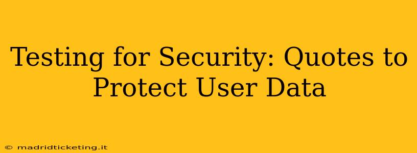 Testing for Security: Quotes to Protect User Data