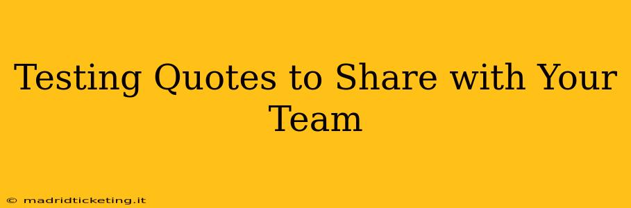 Testing Quotes to Share with Your Team