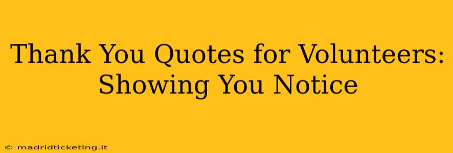 Thank You Quotes for Volunteers: Showing You Notice
