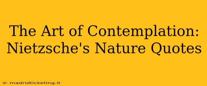 The Art of Contemplation: Nietzsche's Nature Quotes