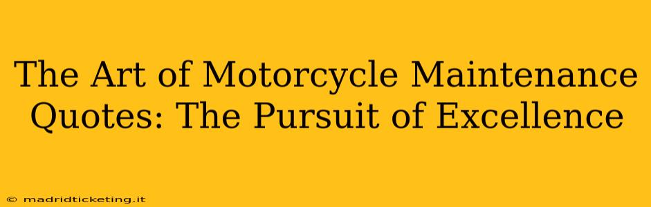 The Art of Motorcycle Maintenance Quotes: The Pursuit of Excellence